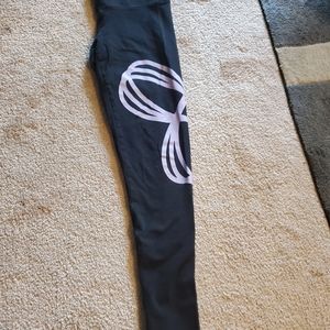 TNA leggings, S, black and light purple.